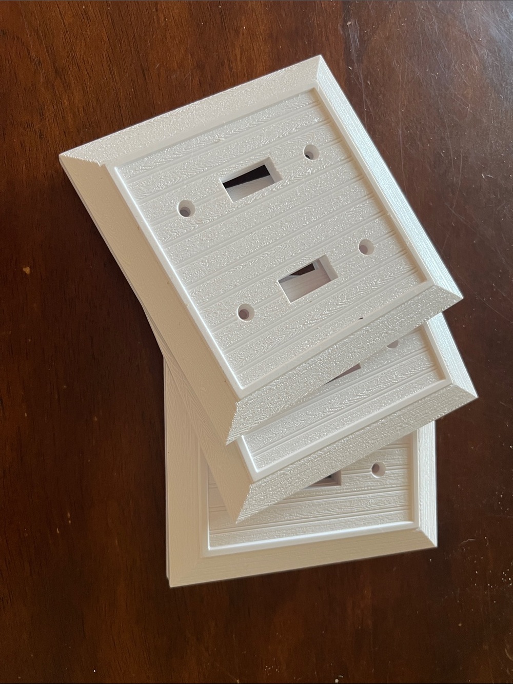 White Double Toggle Wall Plate Covers - Set of 3